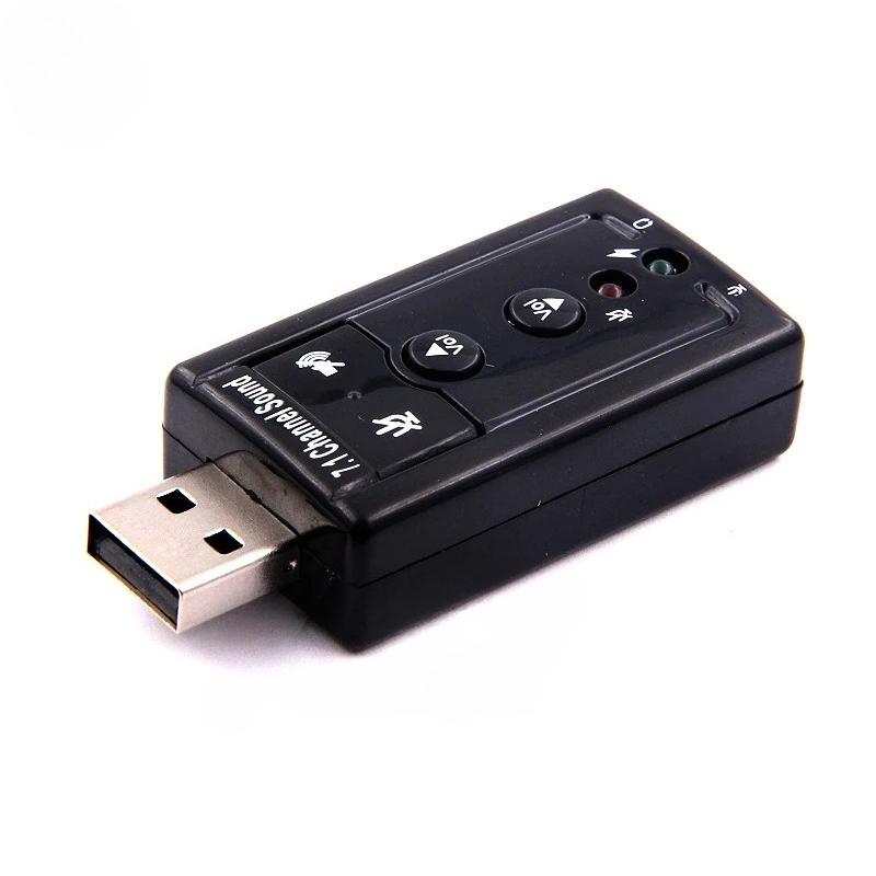 1pc New External Mini USB 2.0 Virtual 7.1Channel Audio Sound Card Adapter 3.5mm Mic Speaker Audio Headphone Jack Converter