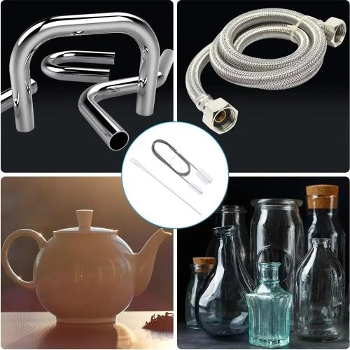 ZJYCLY Drain Cleaning Brush, Wire Drain Brush for Drain Cleaning, Clogged Pipes, and Drain Cleaning, Set of 2, Foldable Stainless Steel Pipe Cleaners,