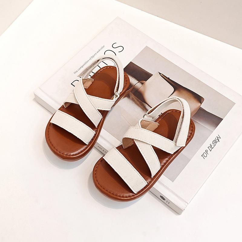 Artistic Retro Girls' Beach Sandals for Toddlers & Youth Simple Soft-Sole Princess Shoes for Babies Fashion Kids Shoes