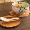 Bol à Nouilles de Riz Style Japonais Avec Couvercle Cuillère Et Baguettes Vaisselle de Cuisine Bol à Salade Soupe en Céramique Récipient Alimentaire Vaisselle
