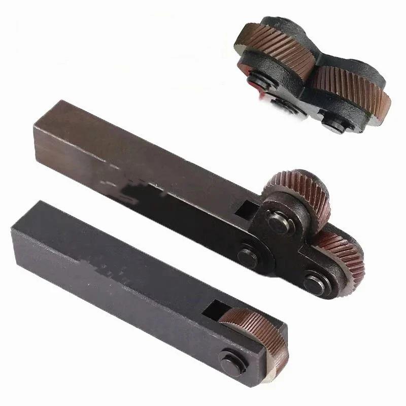 Set di 7 Pezzi Strumenti per Molettatura a Doppia Ruota, Passi Filettatura 0,5 mm, 1 mm, 2 mm, Strumenti per Molettatura per Tornio.