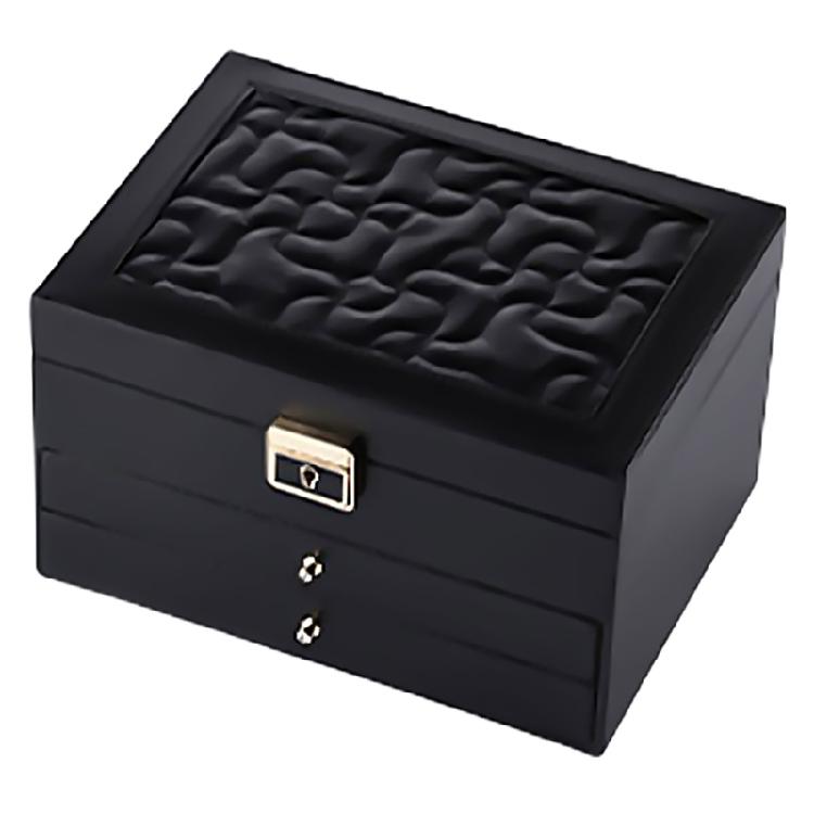 Elegant Jewelry Organizers with Several Layers Sophisticated Multi Layere Jewelry Chest PU Leather Holder for Home
