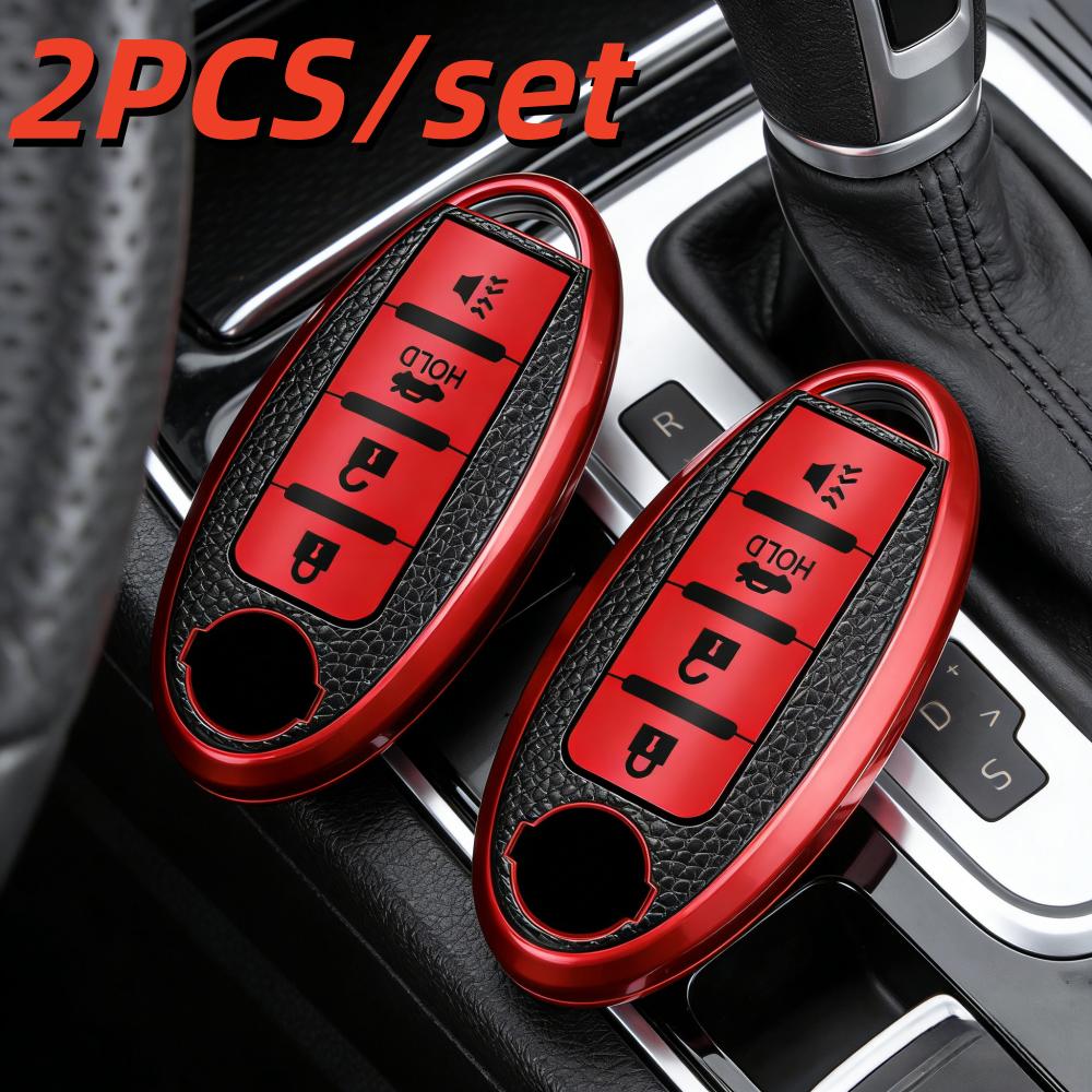 2pcs Car Key Case Covers For Infiniti Nissan Altima Maxima Murano Rogue Sentra 370z Car 4-Button