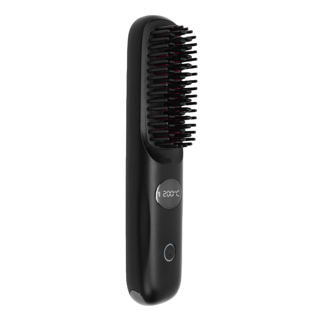 Cordless Hair Straightener Brush Fast Heating USB Rechargeabl LCD Portable Hair Straightening Comb