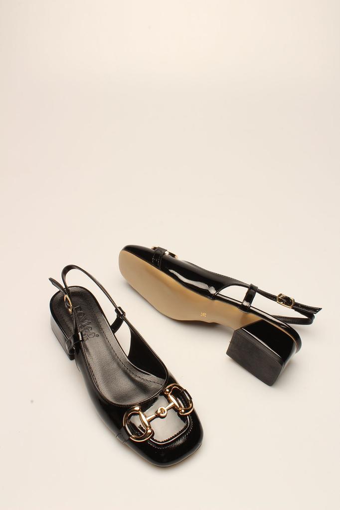 Moda damă Tocuri înalte clasice din piele neagră cu cataramă