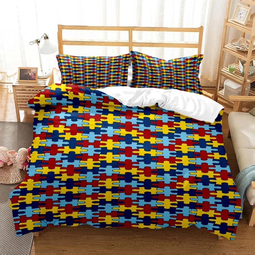 Gitter Chessboard Nordic Style 3D Printed Bedding Queen Bedding Set  D King Size Bedding Set Soft And Comfortable