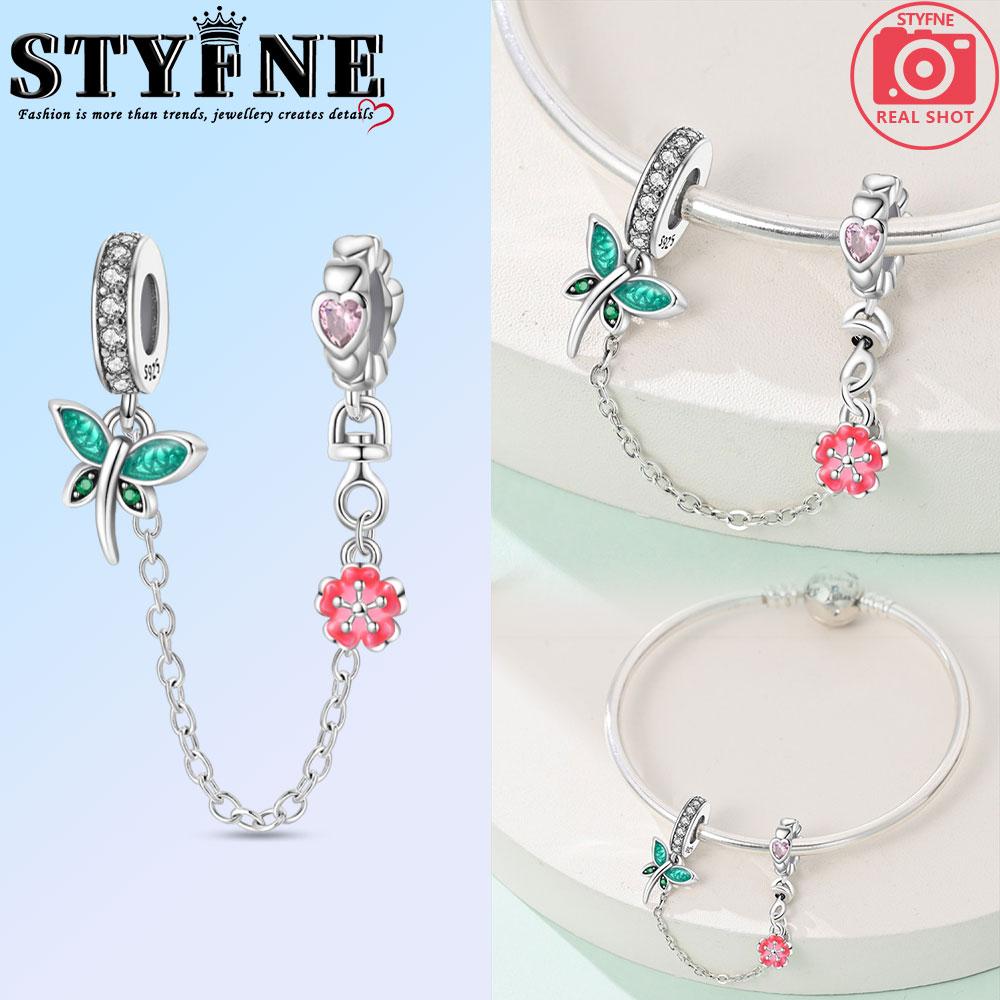 Медные Ремесленные Бусины Животное Стрекоза Цветы Цепочка Безопасности Шарм Аутентичный Браслет Хорошо Для Женщин Украшения Подарок