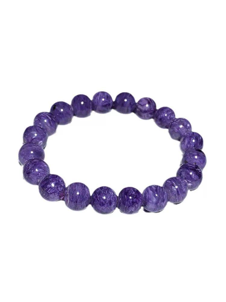 Purple Dragon Crystal & Charoite Bracelet - Dreamy Deep Purple Couple s Gift 6mm Beads чароита