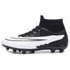 Mens Womens High-Top Football Cleats Turf Grass Fields Anti-Slip Rubber Sole Breathable Mesh Lining Synthetic Upper
