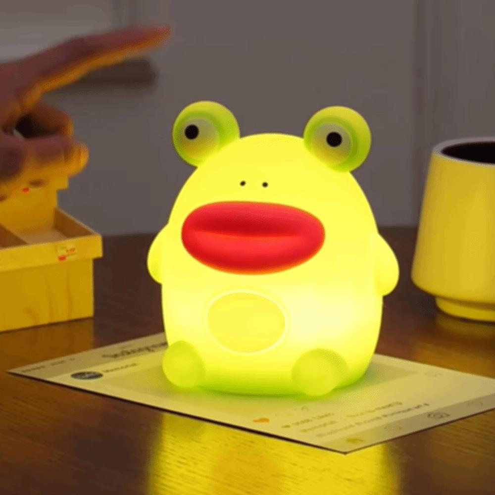 Rechargeable Silicone Frog Night Lamp Cute Bedside Table Lamp Dimmable Nursery Nightlight  Bedrooms