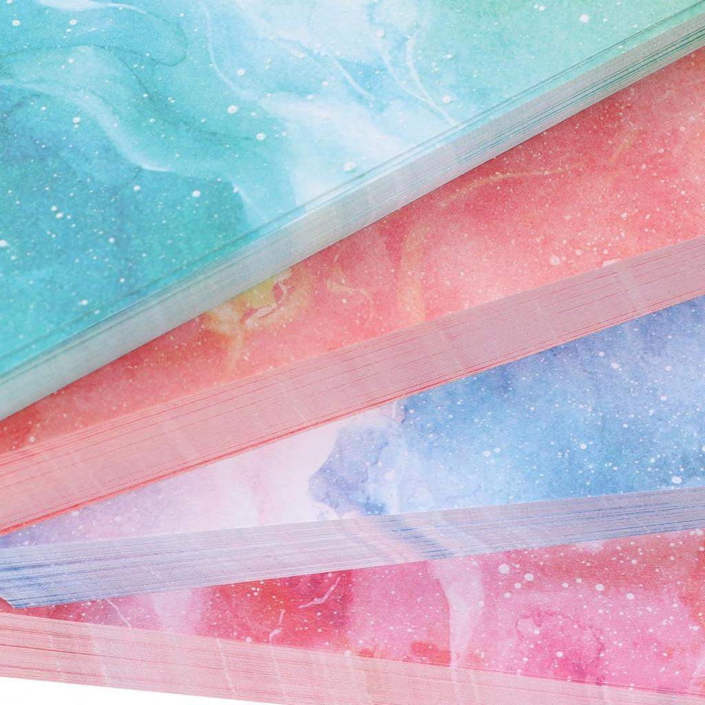 Ciieeo Origami Paper Set of 400 Watercolor Design Craft Paper Starry Sky Origami Handicraft Japanese Small Sheets, 9.5cm, Double-Sided, Pattern,