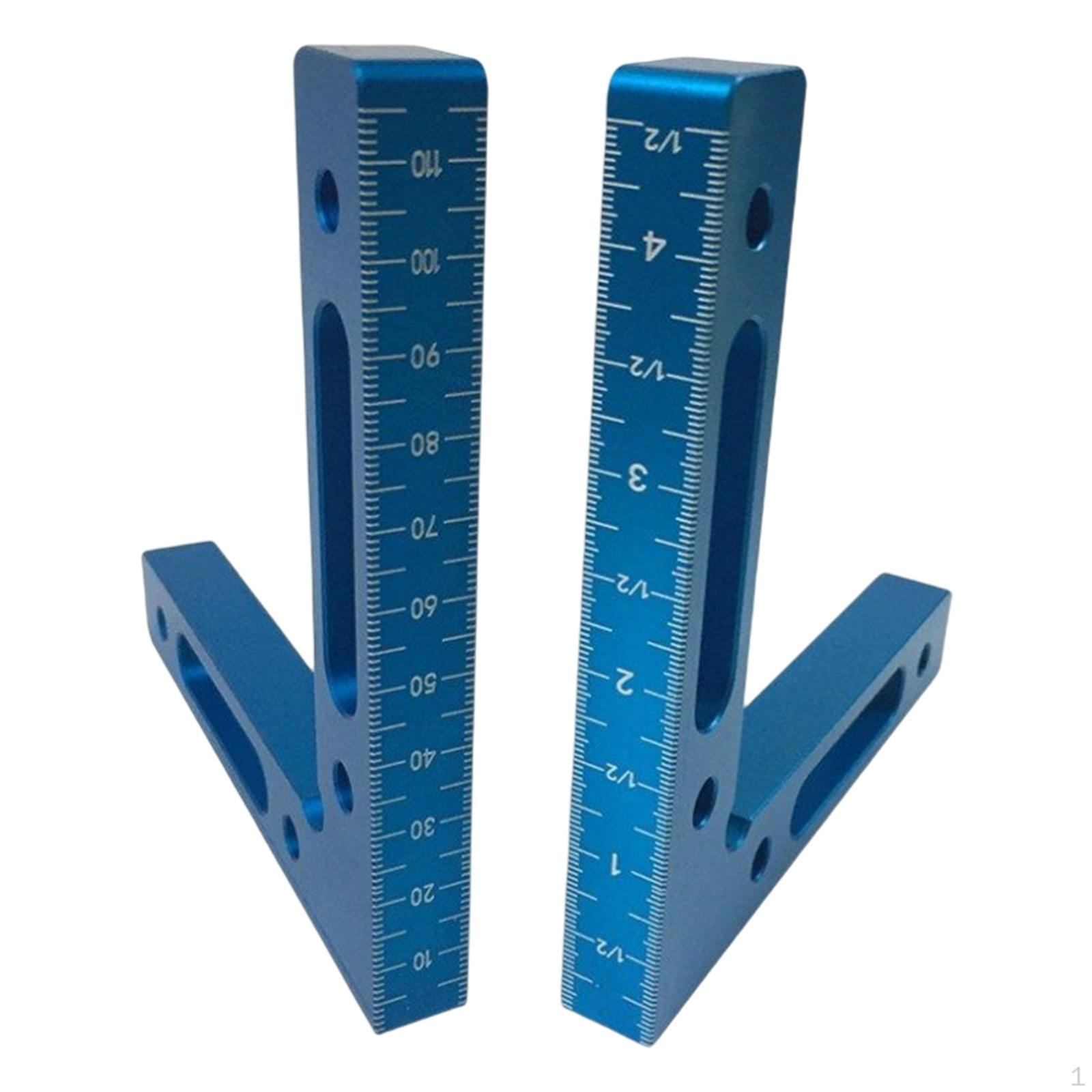 Aluminium Alloy Right Angle Clamps Ruler Metric inch Corner Clamp 120x120mm 90 Degree Positioning