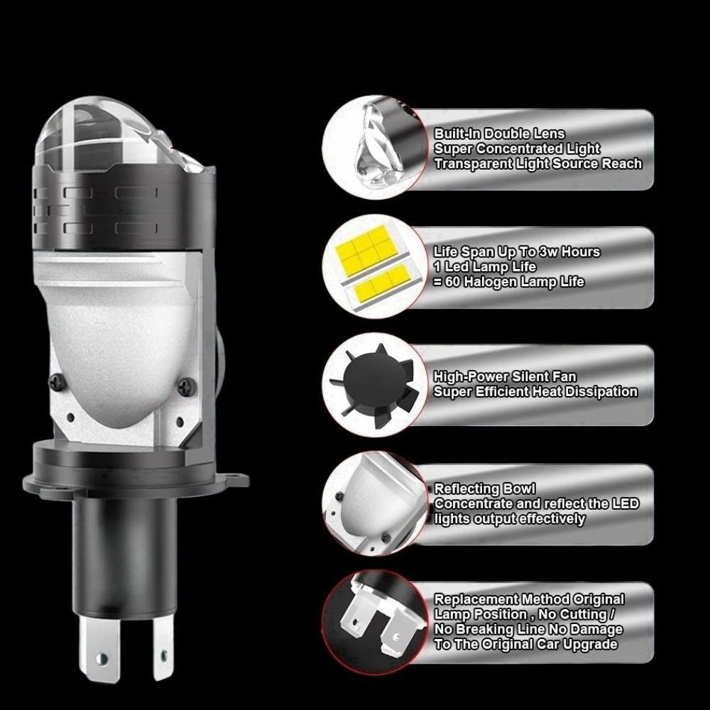 High Power H4 LED Headlight Bulbs Super Bright Car Motorcycle Turbo Fan Lamp Motorbike