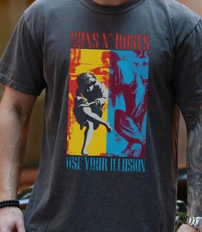 

Guns N Roses Use Your Illusion T-Shirt Rock n Roll Band Comfort Colors 1717 Tee M