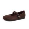 Krazing Pot Suede Round Toe Flat with Summer Shoes Big Size 42 Mary Janes Women Flats