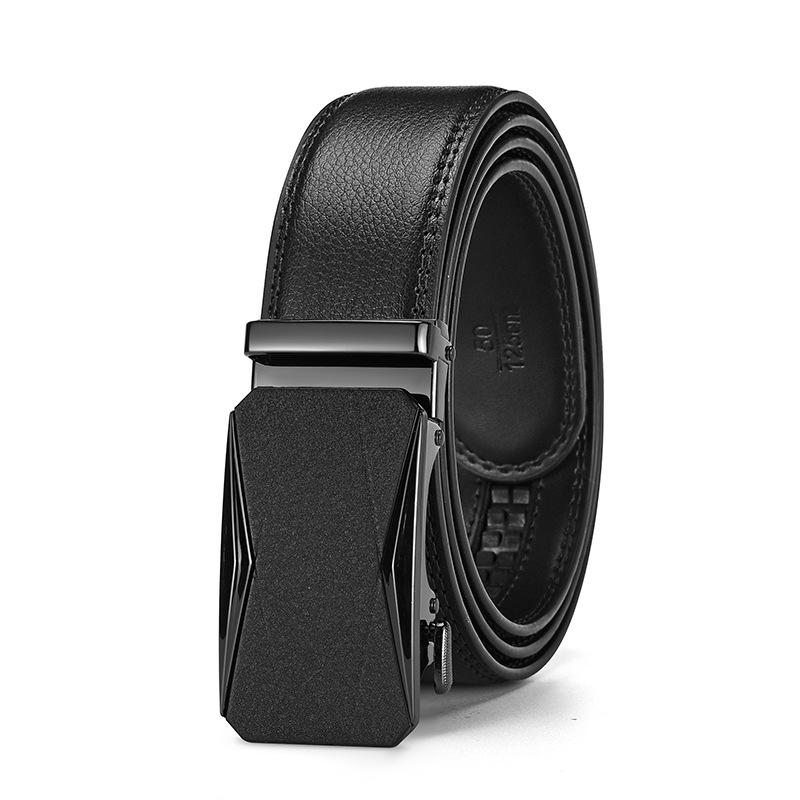 Men's High-End Genuine Leather Automatic Buckle Belt for Casual Trousers