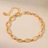Pulseira Minimalista Vintage de Corrente Longa O com Círculo de Metal de Luxo Leve Para Mulheres