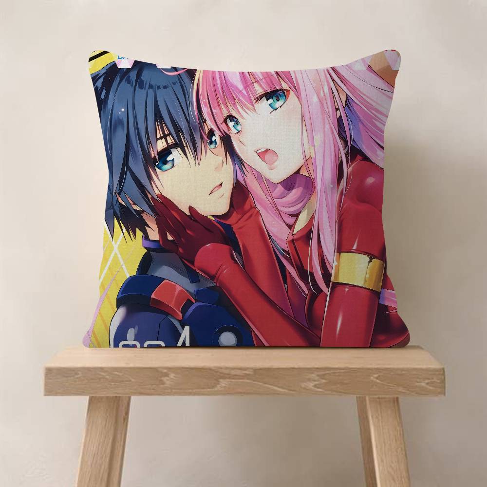 Anime DDarling In The Franxx Cushion Cover Car Throw Pillow Case For Sofa Car Christmas Gift
