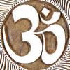 Om Design Wooden Stamp Round Shape Fine Art On Printing On Wall Paper Block