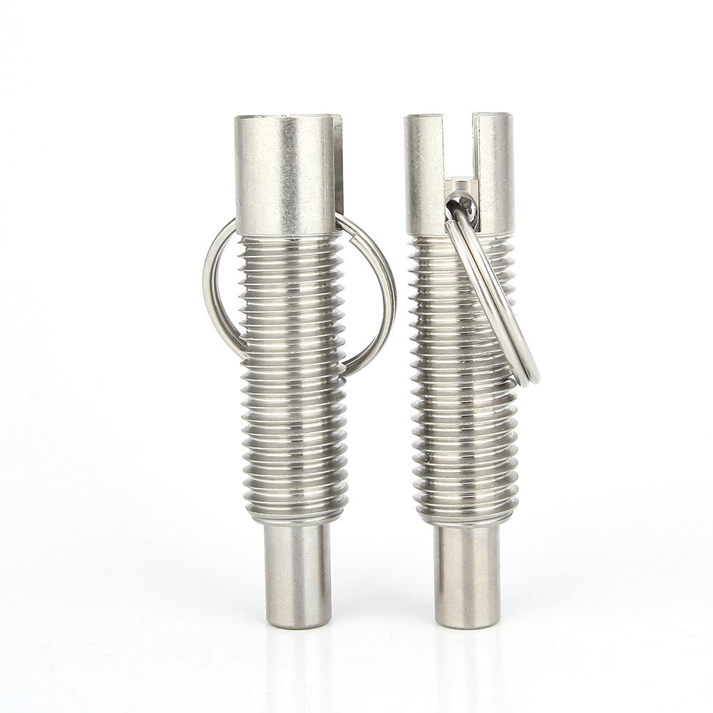 1 stk Rustfritt/Karbonstål Plasseringspinner M6~M16 Indekseringsbolt Håndinntrekkbare Fjærpinner Indekseringsplunger Med Ring