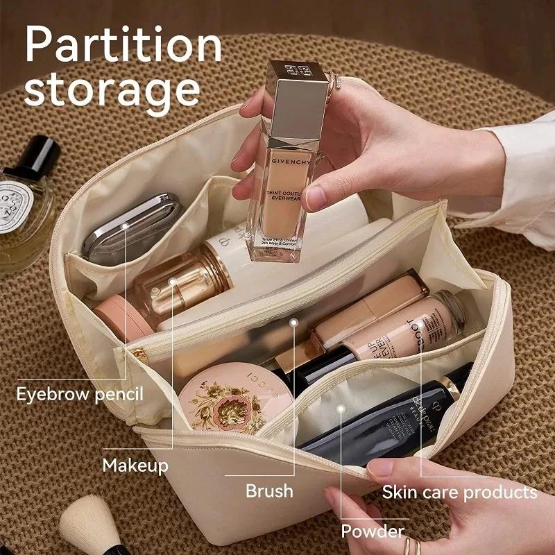 1/2 Stück Kosmetik-Aufbewahrungsset Großes Fassungsvermögen Reise-Toilettenartikelbeutel Make-up-Tasche Ins Fortgeschrittener Sinn Tragbare Kosmetik-Aufbewahrungstasche