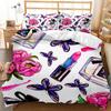 Butterfly Duvet Cover Set Oil Painting Yellow Blue Colour Animals Comforter Cover King Queen For Kid Girl Polyester Bedding Set