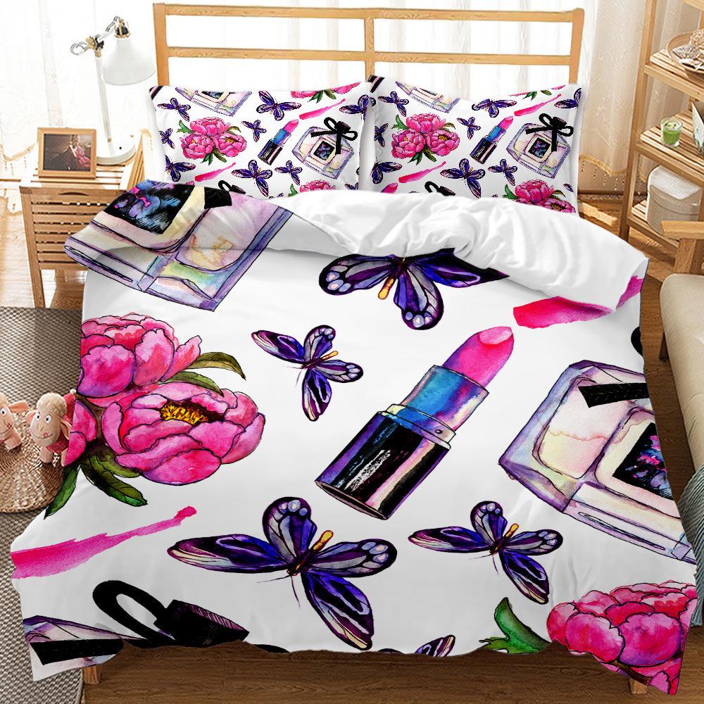 Butterfly Duvet Cover Set Oil Painting Yellow Blue Colour Animals Comforter Cover King Queen For Kid Girl Polyester Bedding Set