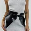 Ceinture Corset Fashion en Cuir PU, Ceinture Corset Large Peplum Gothique, Jupe Ceinture Corset Style Rue Tenue Quotidienne.