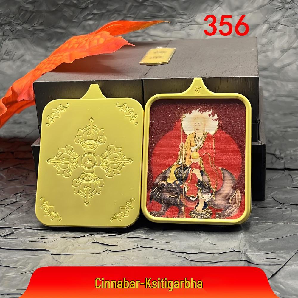 Jiuhuashan Cinnabar Ksitigarbha Thangka Pendant Necklace
