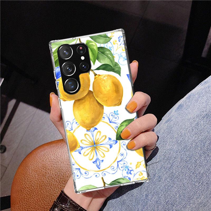 

Летние Фрукты Лимон Чехол Phnoe для Samsung Galaxy S26 S25 Edge S23 S24 Ultra S22 Plus S21 S20 FE Уникальная Крышка Мягкий Чехол Galaxy Samsung S23