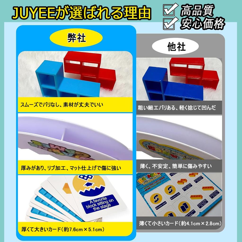 [JUYEE] 3D Hra na rovnováhu s bloky, Věž rovnováhy, Puzzle, Bojová hra, Stavební bloky, Rodinná hra (Bílá - 64 kusů)