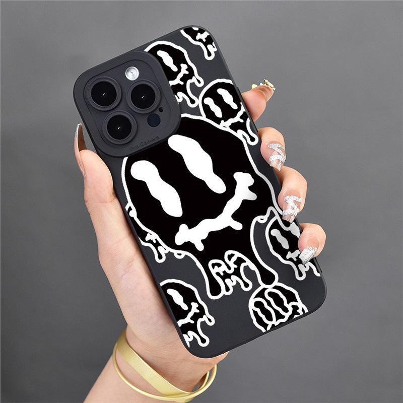 Ghost Smiling Face Anti-Drop Soft Case for iPhone 15/16/13 Pro Max