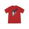 MLB Cartoon Series Dog Print Crew Neck Straight Short Sleeve Breathable T-Shirt Unisex Tops Red 31TSCM031-50R