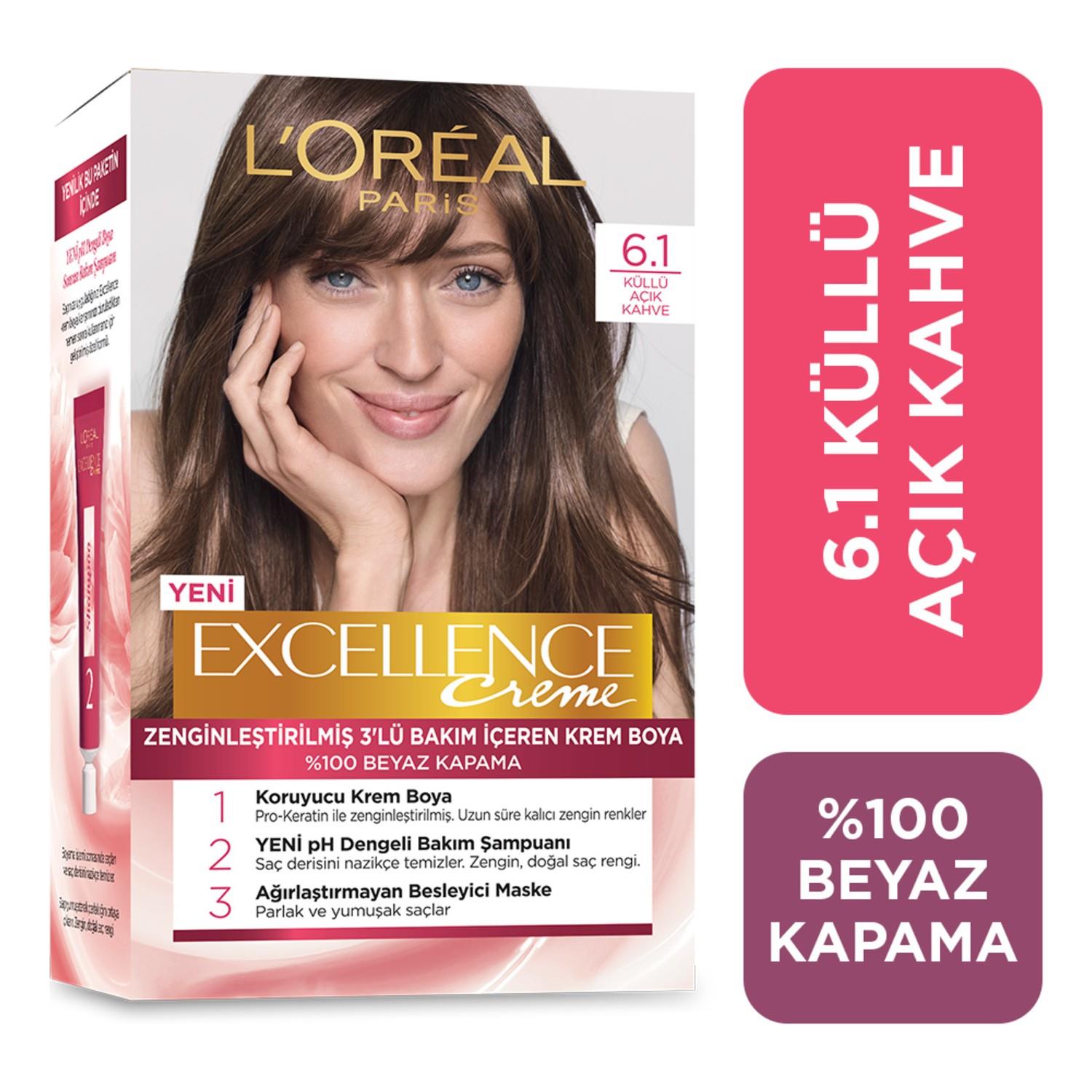 

Краска для волос L Oreal Paris Excellence Creme 6.1 Пепельно-русый