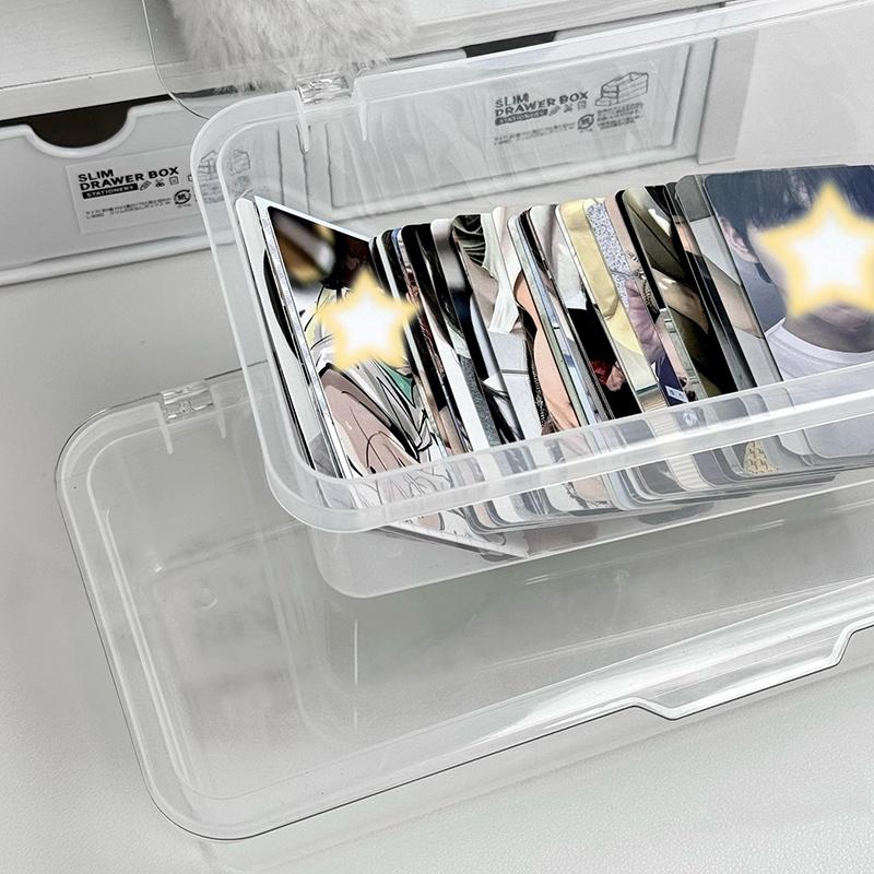 Idol Photo Storage Case Transparent Plastic Box Kpop Photocards Collection Organizer Jewelry Storage Supplies Desk Organizer Box