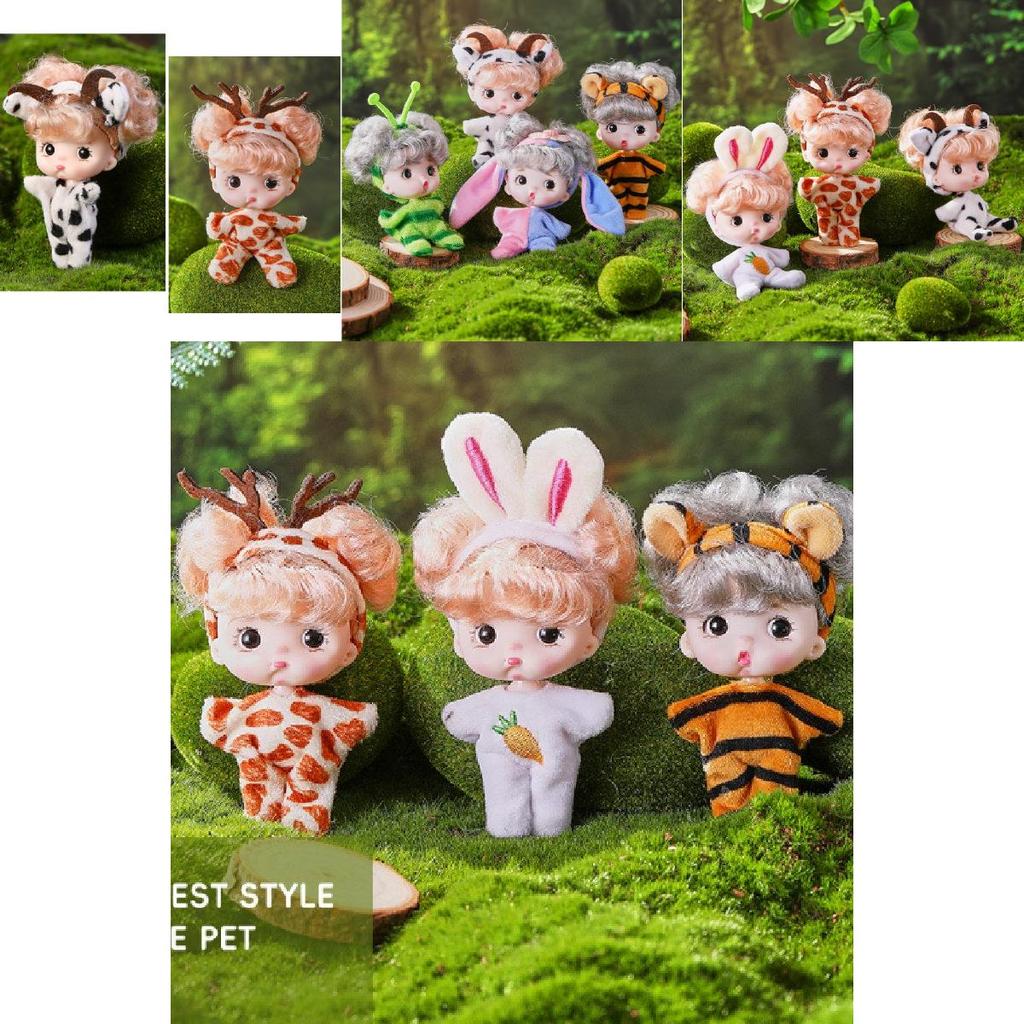 Adorable 8cm Mini Doll Cute Toy Figure Bjd Collectible Baby Figurine Gift Set