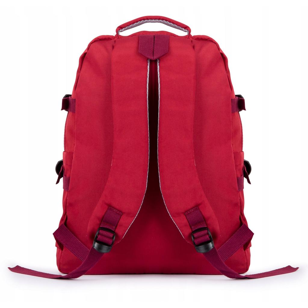 Schulrucksack für Kinder & Teenager, 22L Große Kapazität, Mehrere Taschen, Reflektierende Sicherheit, Große Reißverschlüsse, Kirschrot