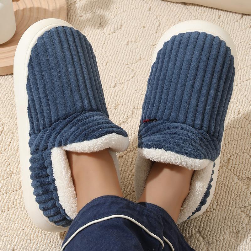 One-button bag heel cotton shoes women's winter indoor comfort and warmth thick-soled non-slip cotton slippers Cixi