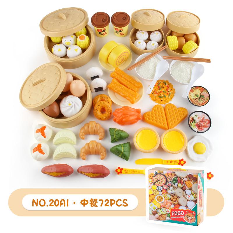 

Дитячий навчальний імітаційний набір кухонної їжі, Пароварка, Суші Фріттери, Набір для сніданку Бургер, Іграшки для гри в будиночок