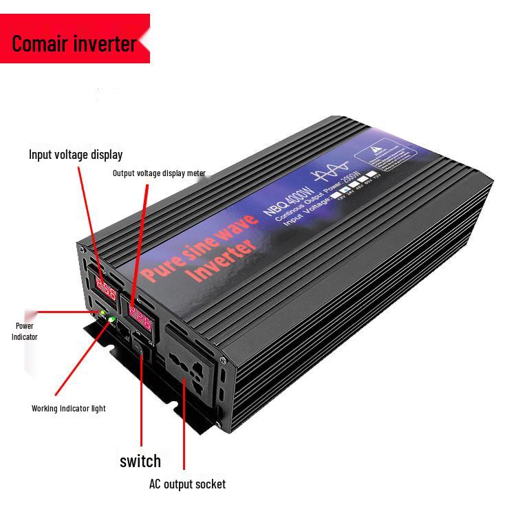 2000W Pure Sine Wave Inverter, 12V/24V/48V/60V to 220V Power Supply
