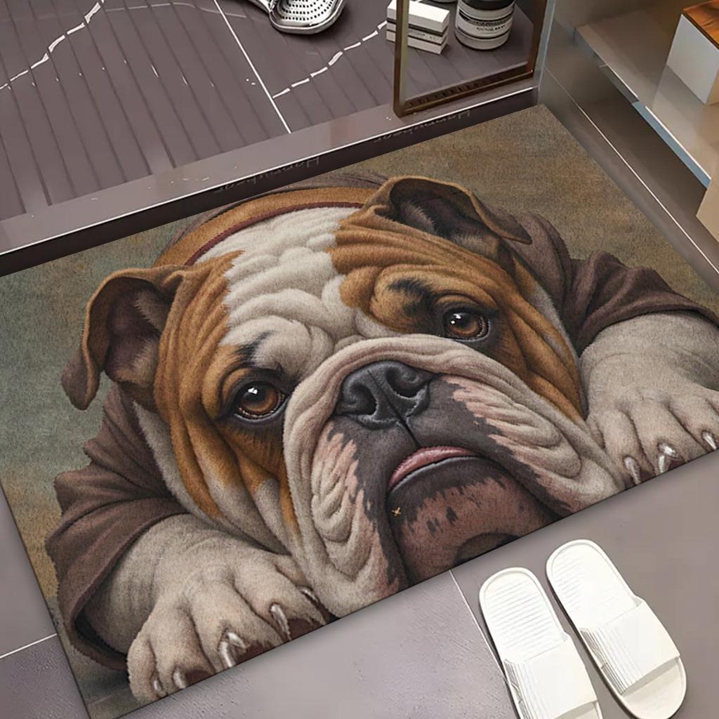 

English Bulldog Door Mat - Non-slip Indoor/Outdoor Entrance Floor Mat, Cute Bulldog Face Design 40x60cm/15.7*23.62inch