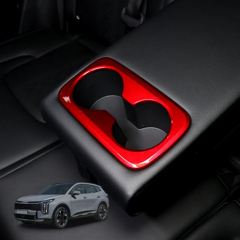Decoration Water Cup Frame For KIA Sportage NQ5   Red Armrest Box Frame Cars Accessories Styling Stickers Interior