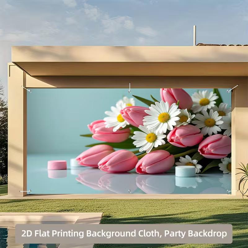 2D Minimalistische Bloem Achtergrond voor Feesten, Fotoshoots en Seizoensgebonden Decoratie