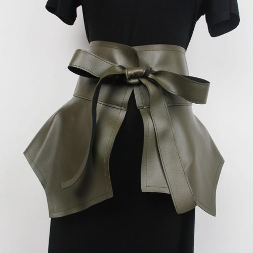 

Корсет с рюшами, пояс, широкий пояс, рубашка из искусственной кожи на шнуровке, платье, декор зелёный