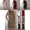 New Women Summer Sexy Party Dress Elegant Sleeveless Turtleneck Mini Dress For Casual Events