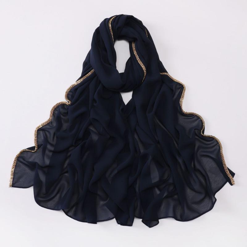 Ethnic Style Shiny Diamond Chiffon Scarf For Women All Season
