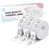 N12 Label Maker Tape N12 Labels, Black On White Thermal Paper Self-Adhesive Label Tape Refill, 14x40mm (0.55"x1.57") 180 Labels/Roll, 3-Roll, White