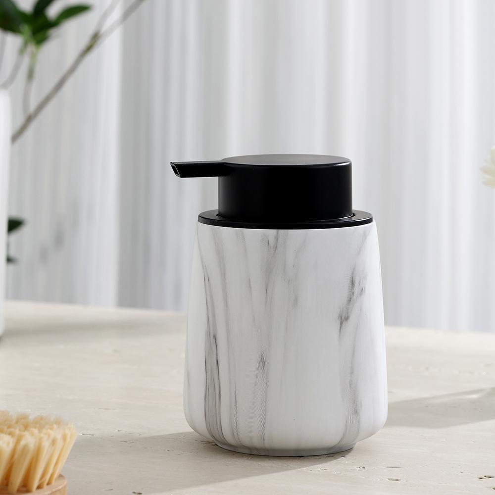400ml marble soap dispenser bubble bottle resin hotel shampoo foam press bottle bathroom accessories  cup dispenser