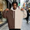 Men's Colorblock Print Pullover Hoodie with and Pocket, Casual Athletic Sweatshirt