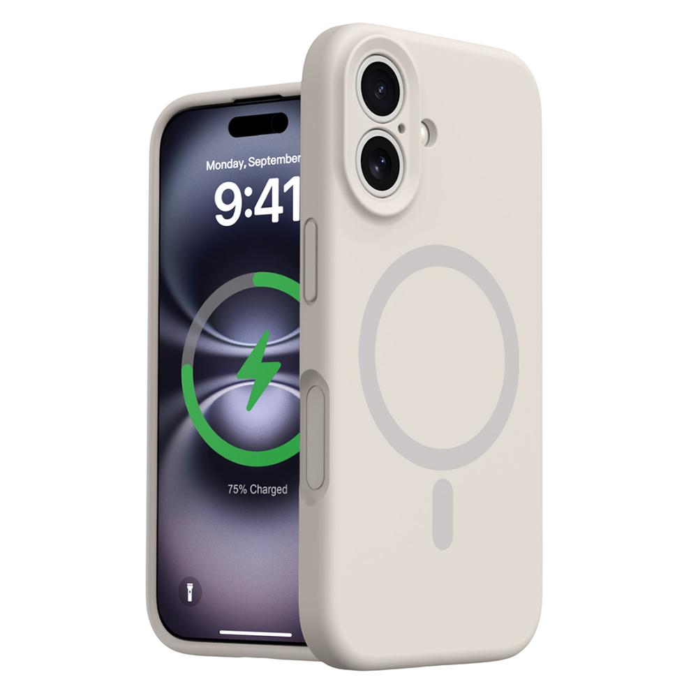 For iPhone 16 Case Compatible with MagSafe Precise Cutouts Liquid Silicone+PC Phone Cover